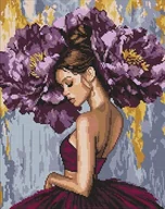 Zabawki kreatywne - Diamentowa mozaika - Baletnica z piwoniami - miniaturka - grafika 1