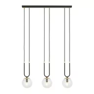 Lampy sufitowe - Emibig GLAM 3 BLACK/TRANSPARENT 1114/3 lampa wisząca szklane klosze GLAMOUR 1114/3 - miniaturka - grafika 1