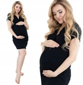 Piżamy ciążowe - Koszula Ciążowa Nocna Do Karmienia Na Napy XL - miniaturka - grafika 1