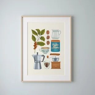 Plakat Kawa 30x40 cm na jasnym tle - Plakaty - miniaturka - grafika 1