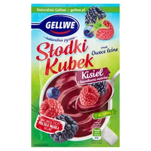 GELLWE GELLWE SŁODKI KUBEK KISIEL OWOCE LEŚNE Z OWOCAMI 30G zakupy dla domu i biura 43626696 - Batoniki - miniaturka - grafika 1