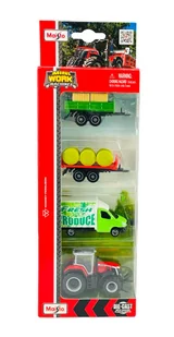 MAISTO MASSEY FERGUSON ZESTAW 4 POJAZDÓW ROLNICZYCH - Samochody i pojazdy dla dzieci - miniaturka - grafika 1