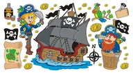 Naklejki na ścianę - Naklejki na ścianę dla dzieci - zestaw Piraci 2, 100x50 cm - miniaturka - grafika 1