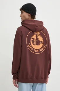 Vans bluza bawełniana męska kolor brązowy z kapturem z nadrukiem VN000KTT7YO1 - Bluzy męskie - miniaturka - grafika 1