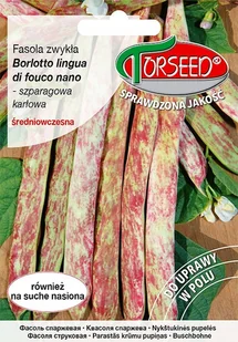 Nasiona Fasola karłowa szparagowa dwubarwna Borlotto lingua di fuoco nano 20g - Torseed - Nasiona i cebule - miniaturka - grafika 1