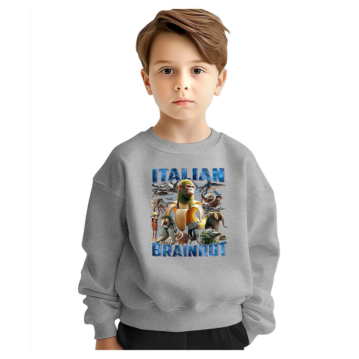 BLUZA DZIECIĘCA ITALIAN BRAINROT MEM 134-140 DLA CHŁOPCA DZIEWCZYNKI