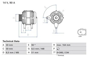 Alternator Bosch 0 986 084 750 - Alternatory - miniaturka - grafika 1