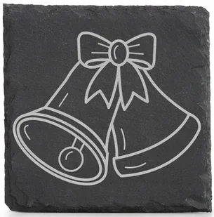 Podkładki kamienne x4 pod Kubek Święta Boże Narodzenie Dzwoneczki PREZENT - Ozdoby bożonarodzeniowe - miniaturka - grafika 1