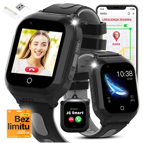 Smartwatch dla Dzieci Zegarek PL GPS Rozmowy Nauka Gry Aparat Wideo Prezent