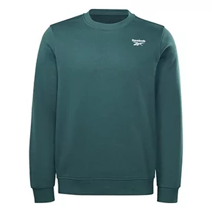 Reebok Męska bluza z logo po lewej stronie klatki piersiowej, Zielony leśny/leśny zielony, M - Bluzy męskie - miniaturka - grafika 1