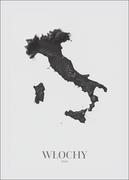 Plakaty - Włochy, mapa grafitowa - plakat 50x70 cm - miniaturka - grafika 1
