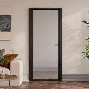 Drzwi kompletne dwustronne z aluminium i szkła hartowanego - wys. 204 x szer. 73 cm - LOXTON - Drzwi wewnętrzne Drzwi kompletne dwustronne z aluminium i szkła hartowanego - wys. 204 x szer. 73 cm - LOXTON - Drzwi wewnętrzne - miniaturka - grafika 1