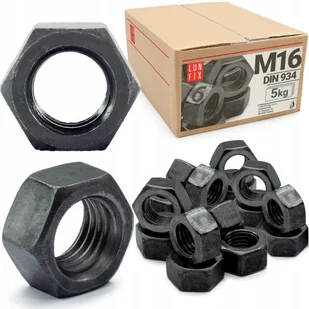 Nakrętka sześciokątna M16 6-kątna metryczna DIN 934 czarna kl. 6 5kg - Śruby i nakrętki Nakrętka sześciokątna M16 6-kątna metryczna DIN 934 czarna kl. 6 5kg - Śruby i nakrętki - miniaturka - grafika 1
