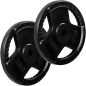 Hantle i ciężarki - Talerze do sztangi MOVIT 2 x 10 kg, gumowy uchwyt, żeliwny - miniaturka - grafika 1
