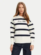 Bluzy damskie - Tommy Hilfiger Bluza Script WW0WW45743 Écru Regular Fit - miniaturka - grafika 1