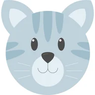 Dywany dla dzieci - Dywan winylowy dziecięcy Cat 58x60 cm - antypoślizgowy PVC, winylowy do pokoju dziecięcego, ognioodporny i zmywalny - miniaturka - grafika 1