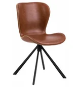 Krzesła - Krzesło Batilda Retro cross brandy        /czarne - miniaturka - grafika 1