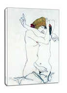 Obrazy i zdjęcia na płótnie - Two Women Embracing, Egon Schiele - obraz na płótnie Wymiar do wyboru: 50x70 cm - miniaturka - grafika 1