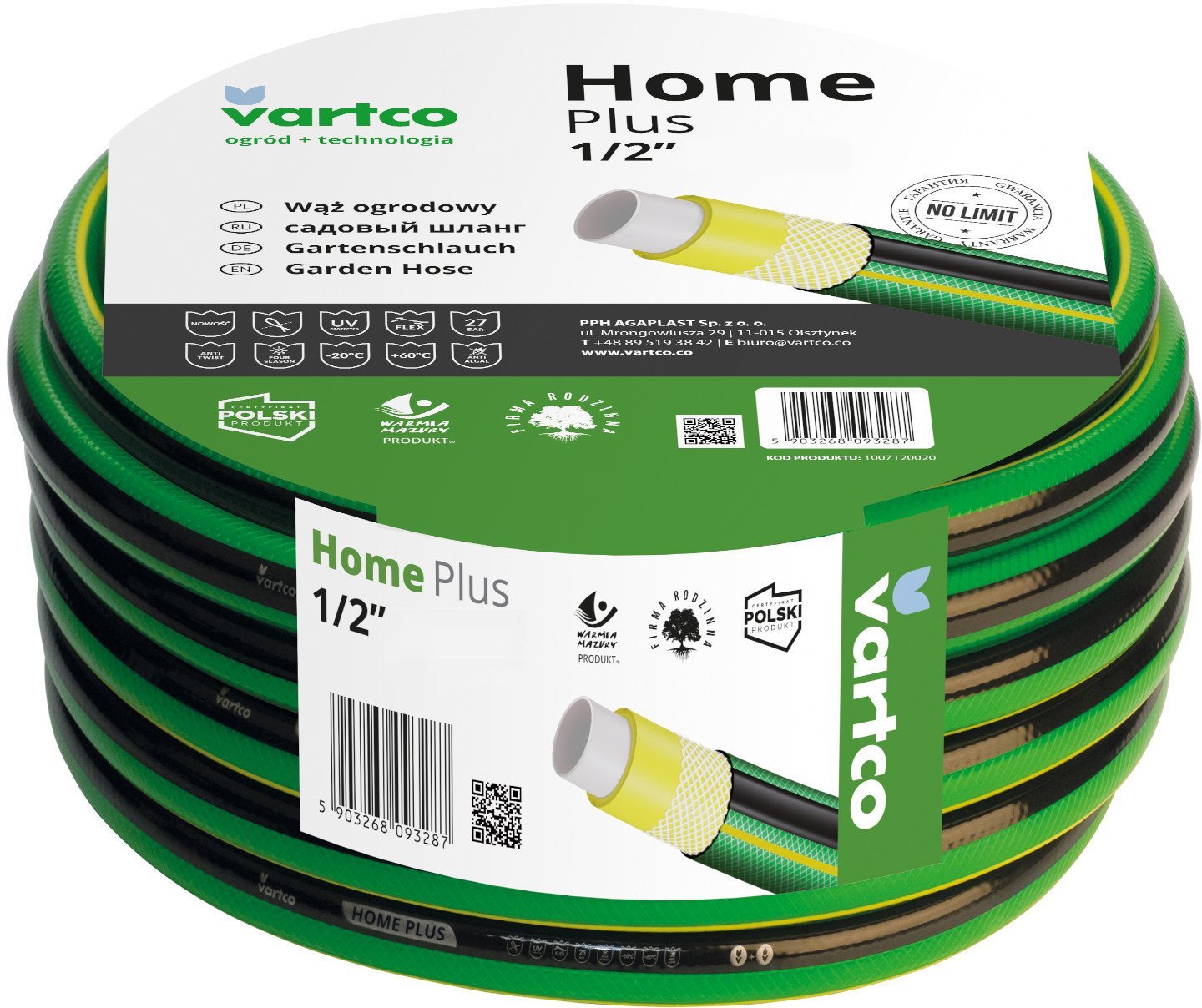 Vartco Wąż ogrodowy Home Plus 1/2