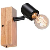 Lampy ścienne - Paulmann Arvid kinkiet 1x20W czarny/drewno 66770 - miniaturka - grafika 1