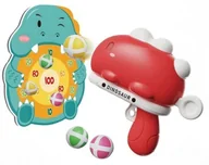 Zabawki militarne - Pistolet z kulkami na rzepy Dinozaur czerwony - miniaturka - grafika 1