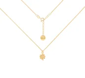 Naszyjniki - Pozłacany choker pancerka z koniczynką - miniaturka - grafika 1