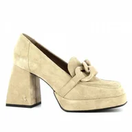 Mokasyny damskie - Beżowe półbuty na platformie CARINII - Carinii - miniaturka - grafika 1