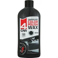 Kosmetyki samochodowe - Wosk koloryzujący Carnauba do karoserii czarny 500 ml 4CAR - miniaturka - grafika 1