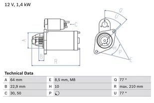 BOSCH Rozrusznik 0 986 025 080 - Rozruszniki - miniaturka - grafika 1