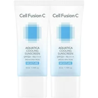 Kremy do twarzy z filtrem - Cell Fusion C Aquatica Cooling Sunscreen, Krem z filtrem chłodząco-nawilżający SPF50+/PA++++, 2x35ml - miniaturka - grafika 1