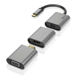 Hama Adapter USB-C Mini DisplayPort/HDMI/VGA - Adaptery i przejściówki - miniaturka - grafika 1