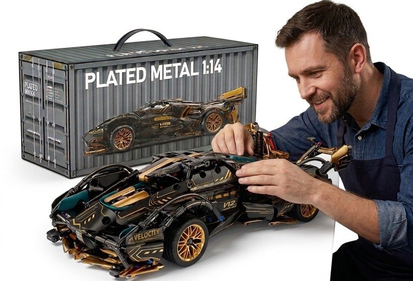 Klocki model samochodu sportowego 1280 el skala 1:14