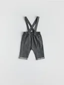 Spodenki dla niemowląt - Reserved - Spodnie z odpinanymi szelkami - ciemnoszary - miniaturka - grafika 1