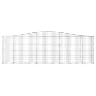 VIDAXL Łukowaty kosz gabionowy 400x50x120/140 cm, galwanizowane żelazo - Ogrodzenia - miniaturka - grafika 4