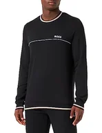 Bluzy męskie - BOSS Męska bluza Core Loungewear, czarna, L, czarny - miniaturka - grafika 1