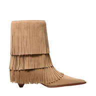 Kozaki damskie - stivali donna michael kors - jayla heeled bootie - beige - miniaturka - grafika 1