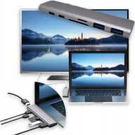 Huby USB - Adapter Hub 6w1 USB C A HDMI SD microSD Thunderbolt3 do MacBook Air Pro - miniaturka - grafika 1