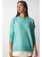 Swetry damskie - Happiness Istanbul Sweter w kolorze turkusowym - miniaturka - grafika 1