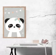 Plakaty - Plakat, Panda szare tło, 50x70 cm - miniaturka - grafika 1