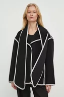 Kurtki damskie - Bruuns Bazaar kurtka wełniana kolor czarny przejściowa oversize - miniaturka - grafika 1