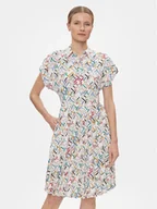 Sukienki - Tommy Hilfiger Sukienka koszulowa Amd Pleated Ss Knee WW0WW42444 Biały Regular Fit - miniaturka - grafika 1