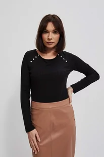 Bluzka z prążkowanej dzianiny-XS - Bluzki damskie - miniaturka - grafika 1