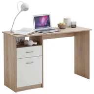 Biurka - FMD Mobel FMD Biurko z szufladą, 123 x 50 x 76,5 cm, dąb i biel 3004-001E - miniaturka - grafika 1
