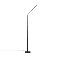 Lampy stojące - QAZQA Nowoczesna lampa podłogowa czarna z diodą LED i ściemniaczem dotykowym - Berdien - miniaturka - grafika 1