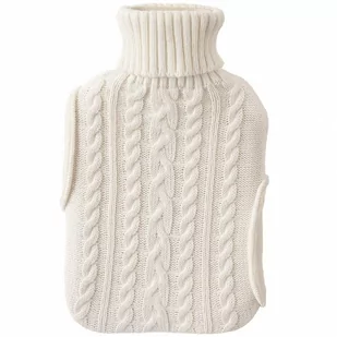 Termofor gumowy w pokrowcu sweterku beżowy 1,6 l 33x20 cm kod: O-830641 + Sprawdź na SuperWnetrze.pl - Termofory - miniaturka - grafika 1
