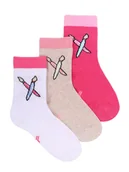 Skarpetki dla dzieci - Skarpety dziewczęce dziecięce długie szkolne pędzle 3PAK 27-30 YOCLUB - YoClub - miniaturka - grafika 1
