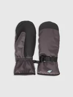 Rękawice narciarskie - 4F Rękawiczki narciarskie Thinsulate dziewczęce - szare S - miniaturka - grafika 1