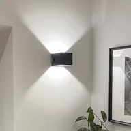 Lampy ogrodowe - Brilliant Akumulatorowy kinkiet zewnętrzny LED Iseo, czarny, szerokość 10 cm, czujnik - miniaturka - grafika 1
