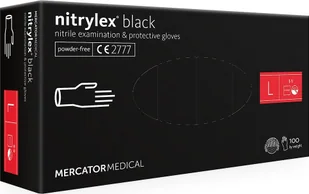 MercatorMedical MERCATORMEDICAL NITRYLEX Rękawiczki nitrylowe bezpudrowe jednorazowe czarne 100szt. rozm. L 0000040204 - Rękawiczki jednorazowe - miniaturka - grafika 4