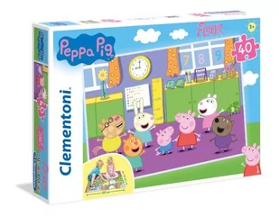 Clementoni Puzzle 40el podłogowe Świnka Peppa 25458 - Puzzle - miniaturka - grafika 1